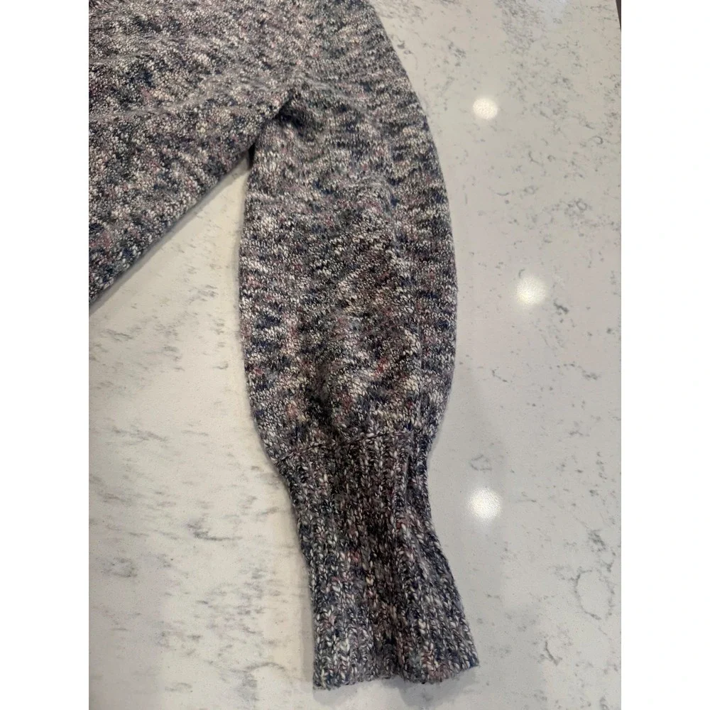 J.Crew Re-Imagined Space Dye Marled Knit Cardigan Sweater Blue Pink Womens Med.